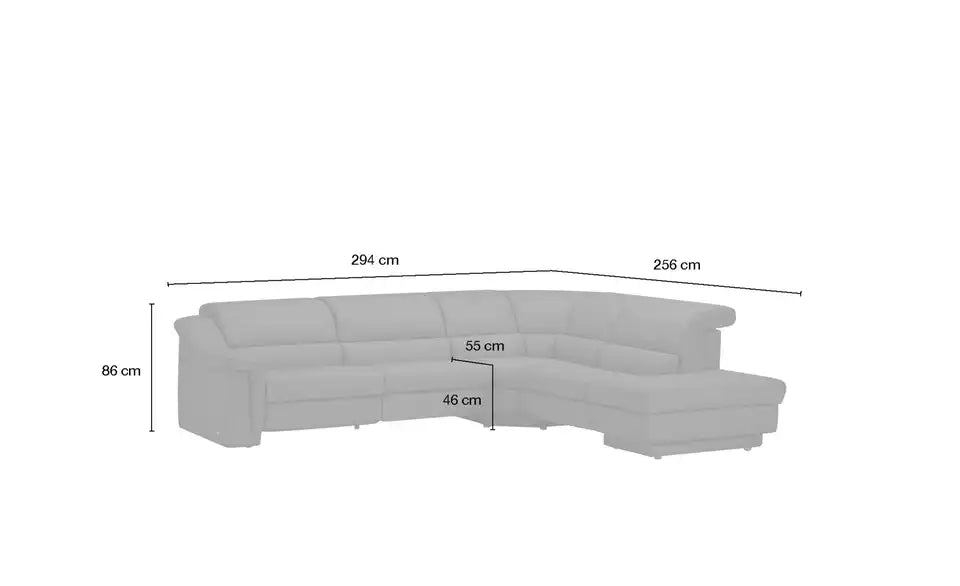 himolla Ecksofa 1301 Gesamtansicht Raum – Kopfteil hochklappbar 107 cm – himolla