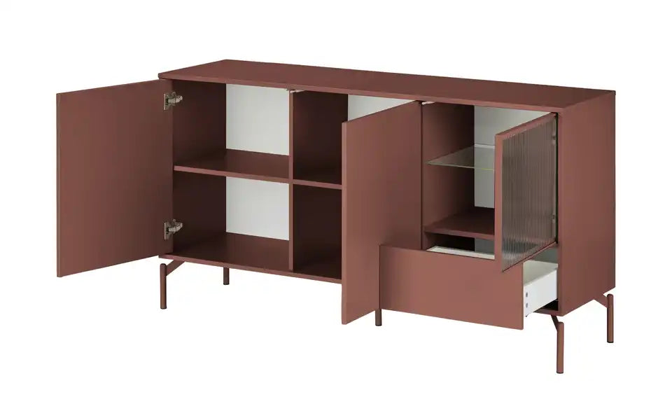 Love it Sideboard Flumeri Detailansicht Material – Mauve transparent Glasfront LED – Love it