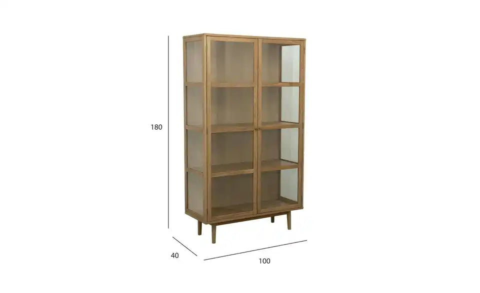 Furnhouse Vitrine geschlossen – 2 Drehtüren, Eiche natur, skandinavisch-moderner Stil – Furnhouse