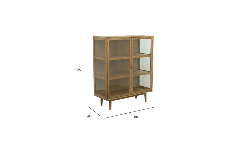 Furnhouse Highboard Gesamtansicht Wohnzimmer – nordischer Stil, Eiche massiv – Furnhouse