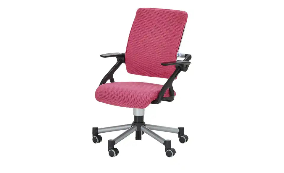 PAIDI Kinder- und Jugenddrehstuhl Tio von vorne – 58×97×54 cm, Brombeer-Rosa Rücken – PAIDI