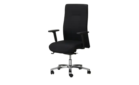 home worx Bürodrehstuhl Office 240 Gesamtansicht – Kunstfaser Schwarz, 150 kg Belastbarkeit – home worx