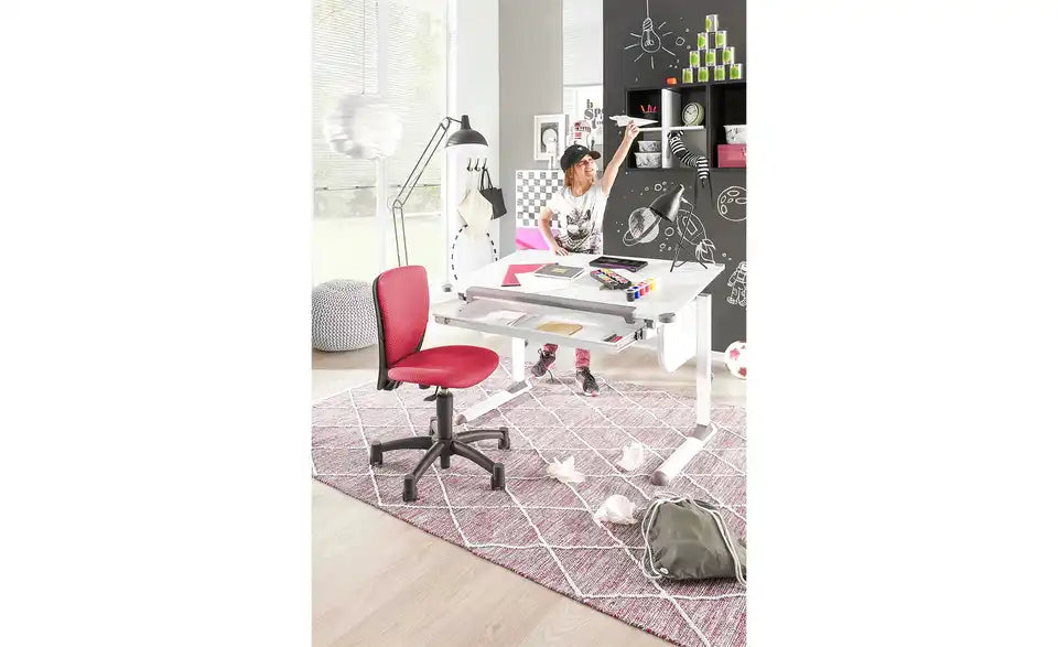 home worx Kids 20 Jugenddrehstuhl Gesamtansicht – Blau Schwarz, Polyester – home worx