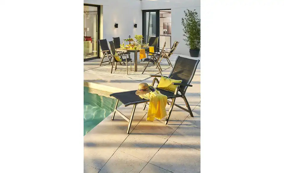Royal Garden Klappsessel Royal Richmond Seitenansicht – Rückenlehne verstellbar, Sitzhöhe 44,5 cm – Royal Garden