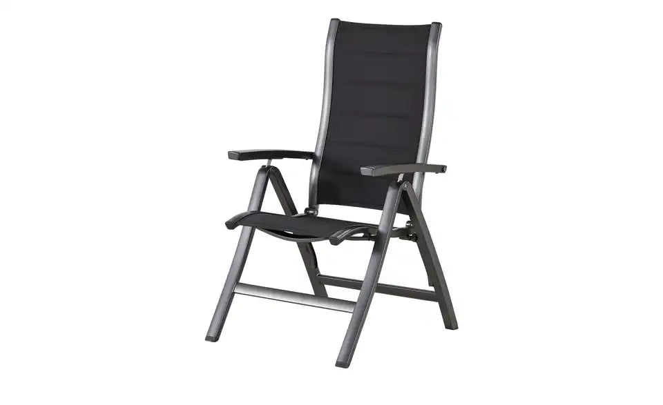 Royal Garden Klappsessel Royal Richmond von vorne – Polsterung Grau, Aluminium-Gestell – Royal Garden