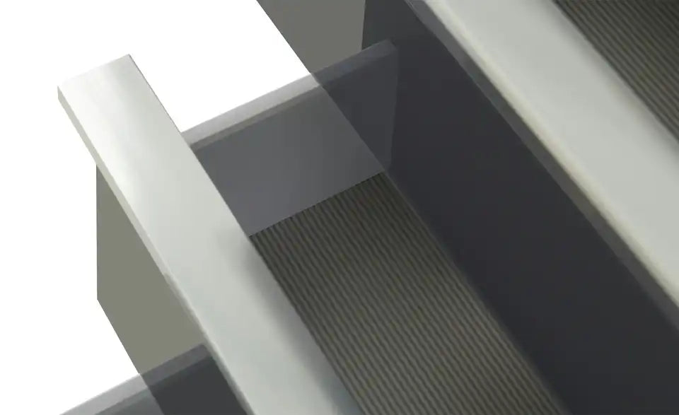 Musterring Nachtkommode Imola W Nahaufnahme Griff – Griffleiste verchromt, Metall – Musterring