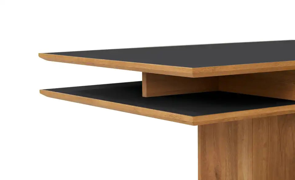 HARTMANN Couchtisch Caya Detailansicht Gestell – Massivholzsäule, Farbton Eiche – HARTMANN