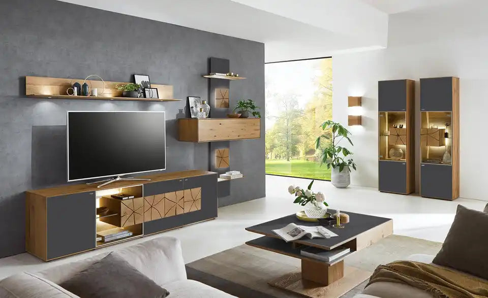 HARTMANN Couchtisch Caya von oben – Tischplatte Kerneiche mit Mattglas, Eiche – HARTMANN