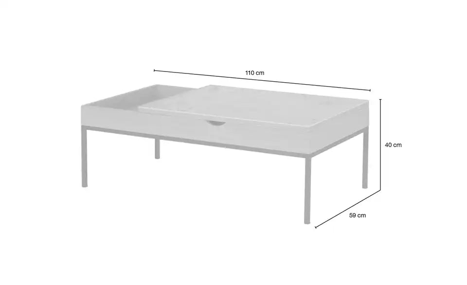 Jette Home Funktionscouchtisch Assistance Detailansicht Fuß – Metall pulverbeschichtet – Jette Home