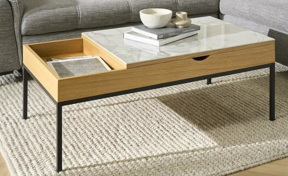 Jette Home Funktionscouchtisch Assistance Detailansicht Fach – Holzwerkstoff Eiche – Jette Home