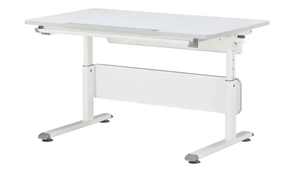 PAIDI Schülerschreibtisch Diego Seitenansicht – Höhenverstellung 53–79 cm per Kurbel – PAIDI