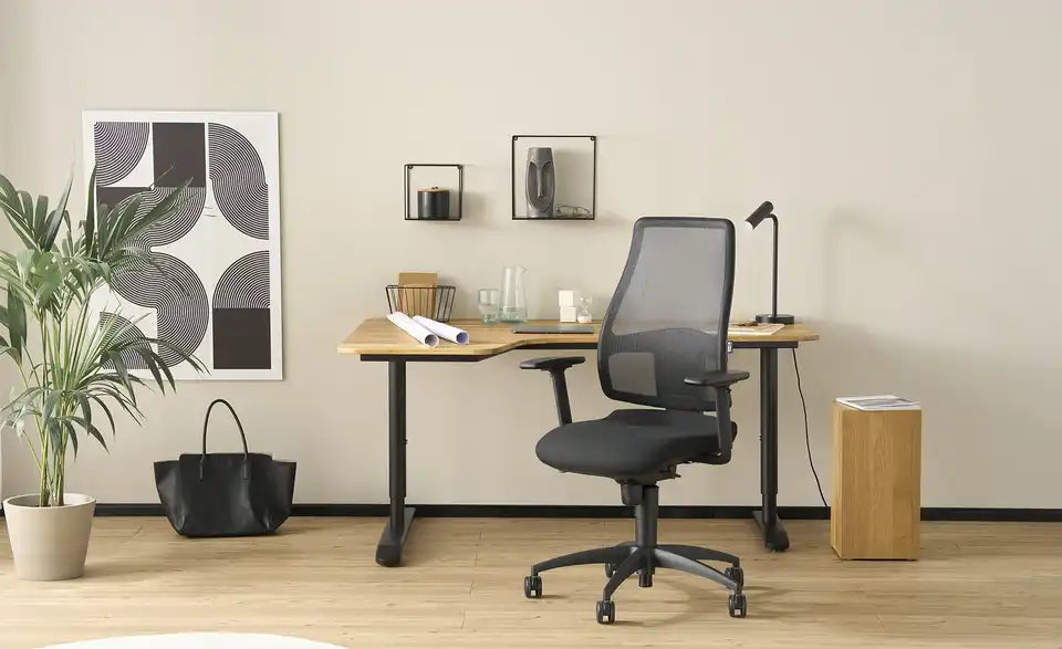 home worx Bürodrehstuhl Office 95 Draufsicht – Sitz 48 cm breit, Schaumstoffpolsterung – home worx