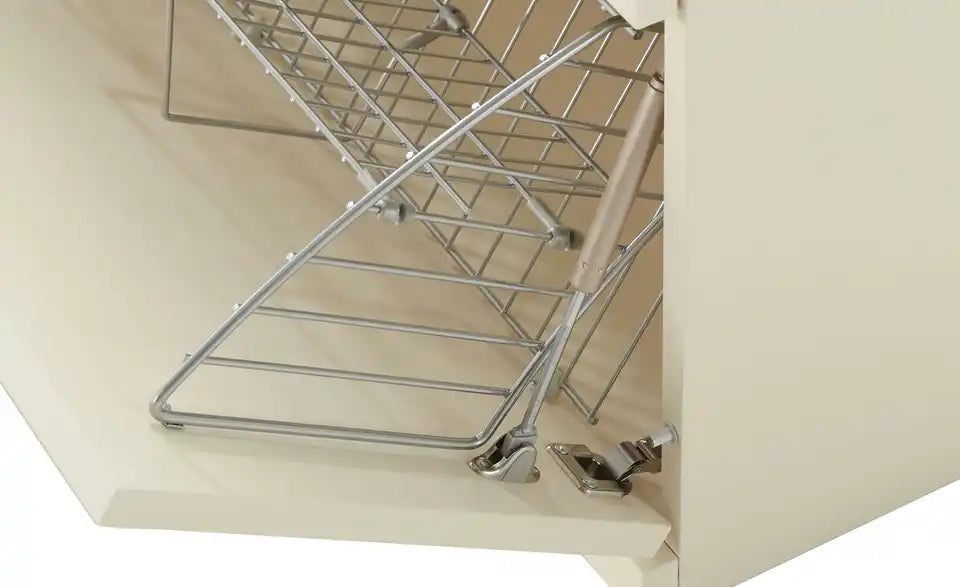 medium Schuhschrank Gammon Schrägansicht – kompakter Schuhschrank in Creme – medium