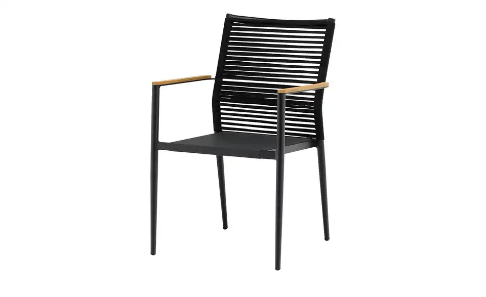 Zebra Stapelsessel Spider von vorne – 58 x 90 cm, Sitzfläche Outdoor-Gewebe Graphit – Zebra