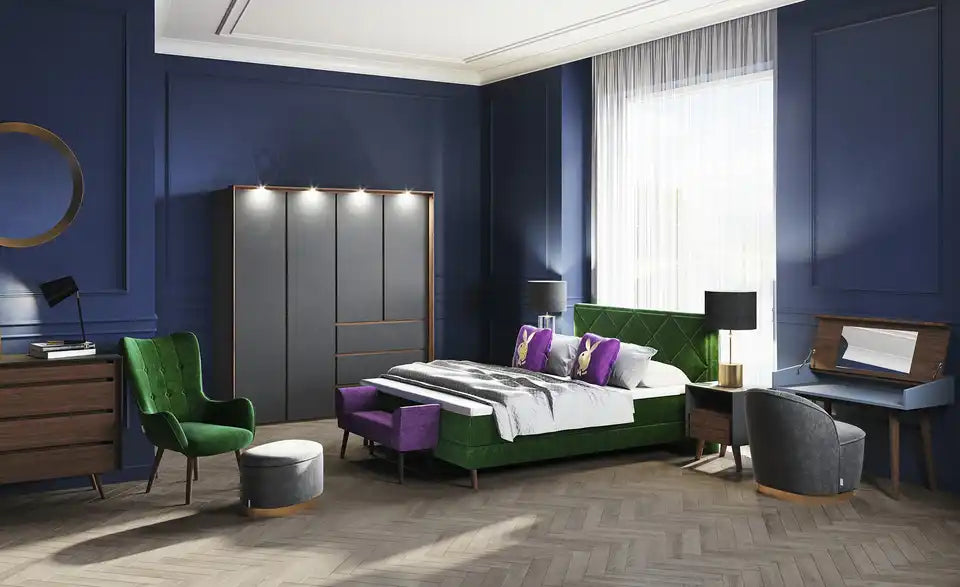 Playboy Boxspringbett Audrey Draufsicht – 7 Liegezonen, Taschenfederkern, H2 mittel – Playboy