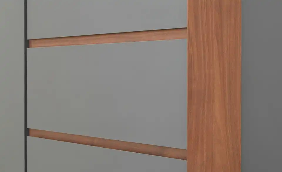 Playboy Kleiderschrank Victoria Nahaufnahme Oberfläche – Nussbaum-Nachbildung, Anthrazit – Playboy