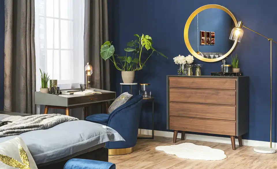 Playboy Kommode Victoria Seitenansicht – Kegel-Gestell, Holzwerkstoff anthrazit – Playboy
