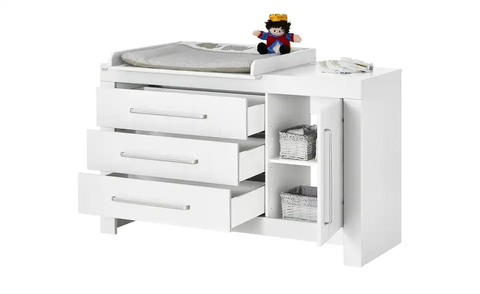 pinio Kommode Smilla Nahaufnahme Bein – Wangengestell Höhe 10 cm, weiß lackiert – pinio
