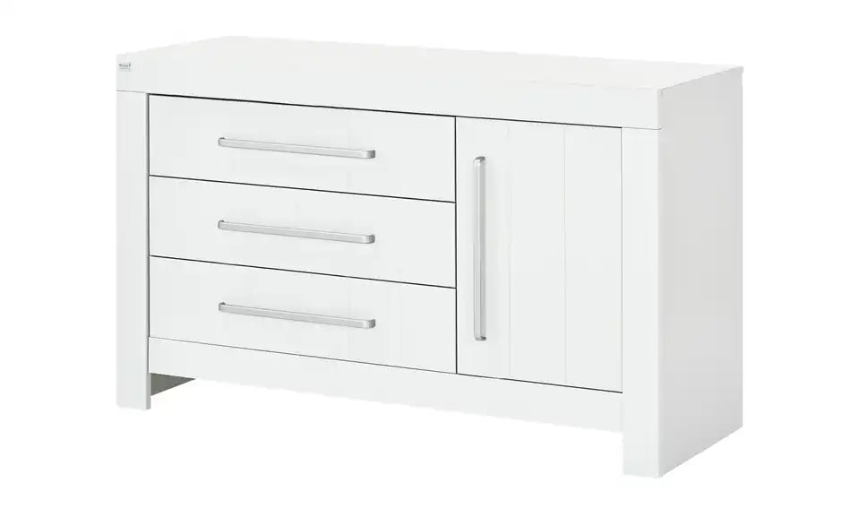 pinio Kommode Smilla Seitenansicht – Tiefe 56 cm, Wangengestell weiß – pinio