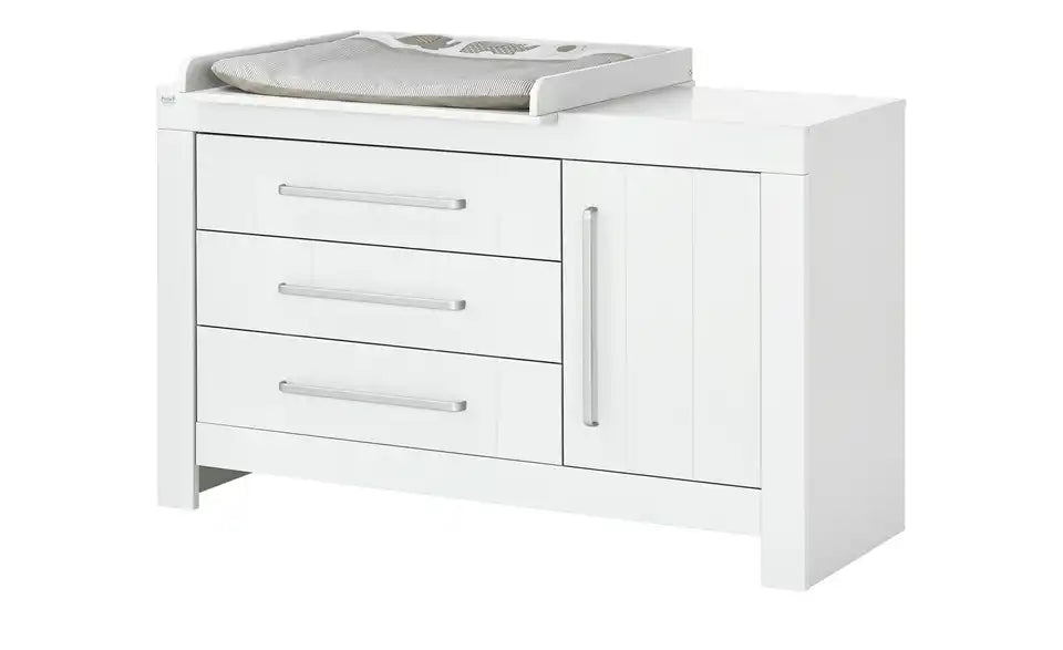 pinio Kommode Smilla Schraegansicht – Holzwerkstoff lackiert weiß, modern – pinio