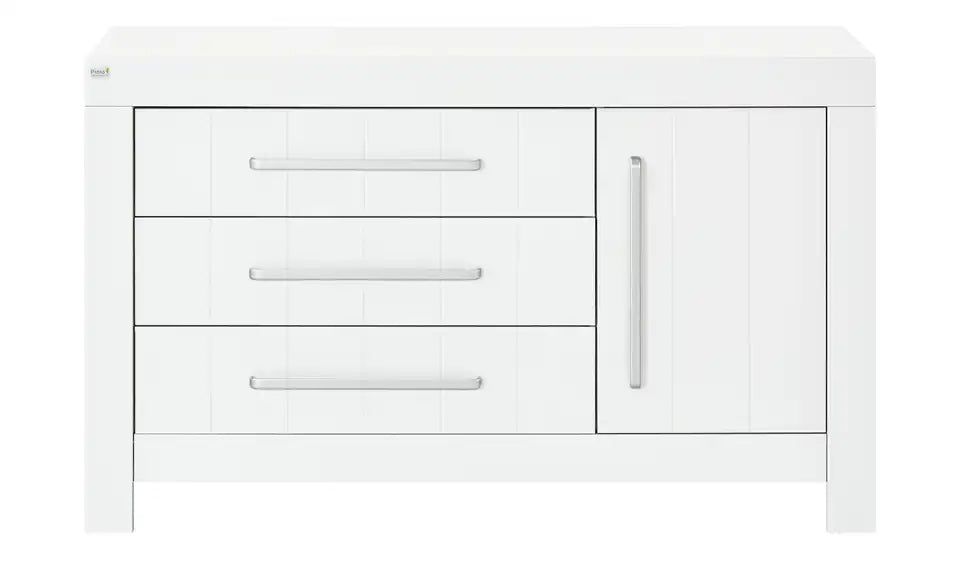 pinio Kommode Smilla Detailansicht Material – Holzwerkstoff lackiert weiß, Türanschlag rechts – pinio
