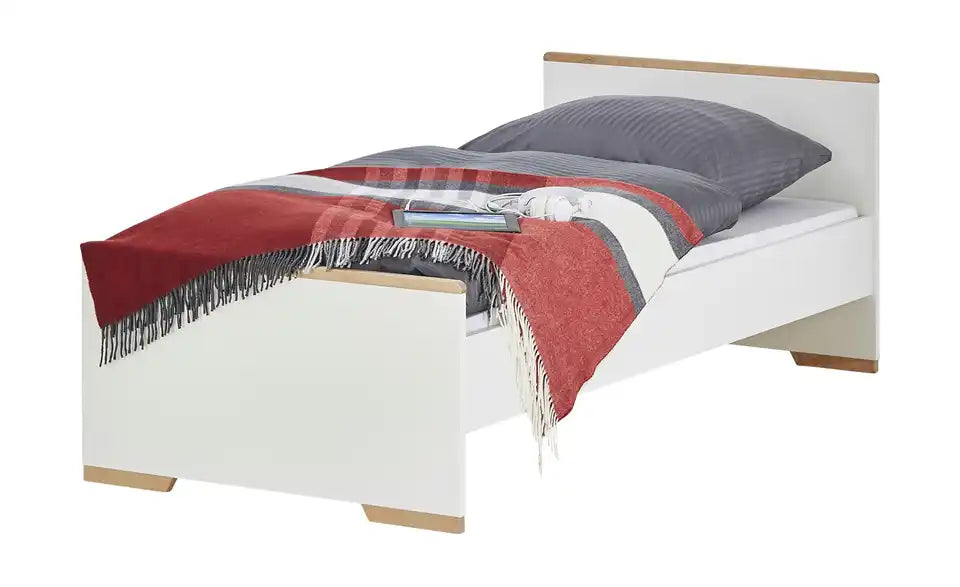 pinio Bett Soe von vorne – skandinavisches Design, Lattenrost inklusive – pinio