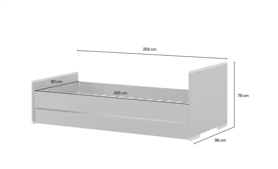 pinio Bett Soe Detailansicht Lattenrost – inklusive Lattenrost, 90×200 cm – pinio