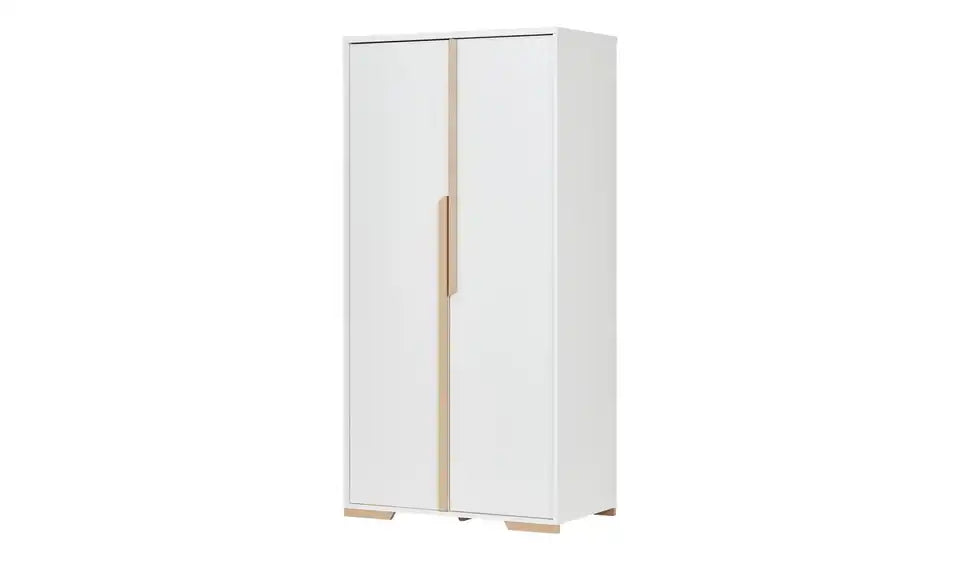 pinio Kleiderschrank Soe von vorne – 98,5×195×56 cm, Möbelgriff Buche massiv – pinio