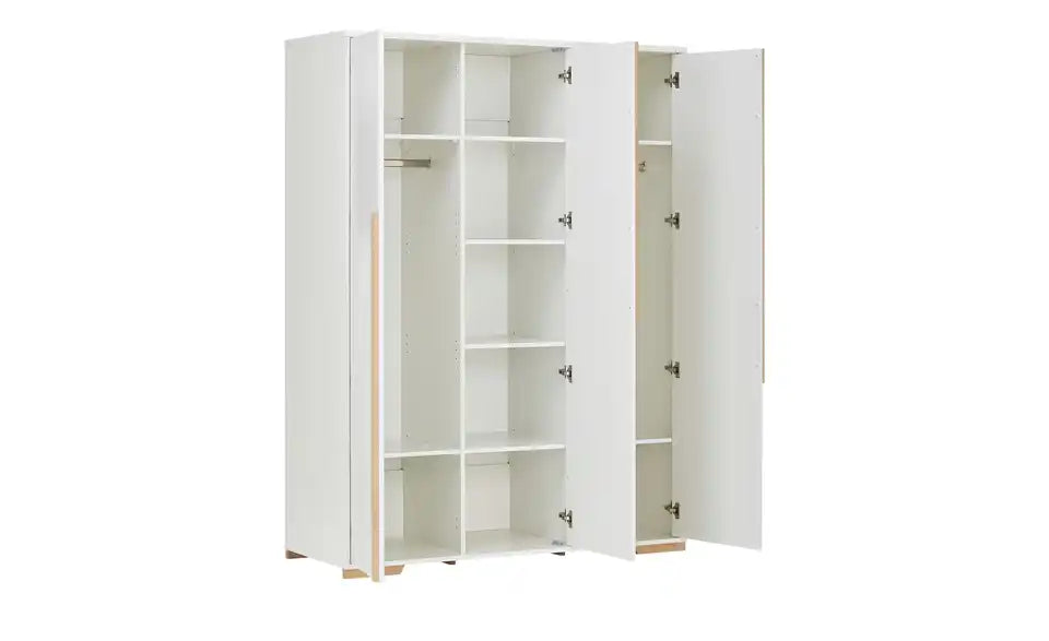 pinio Kleiderschrank Soe Stilaufnahme – Kleiderschrank zeitlos weiß Buche-Akzente – pinio