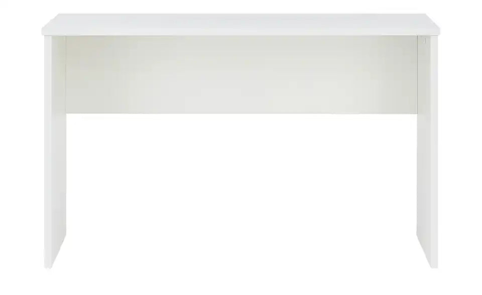 pinio Schreibtisch Soe Frontalansicht nah – Melamin Weiß, Tiefe 65 cm – pinio