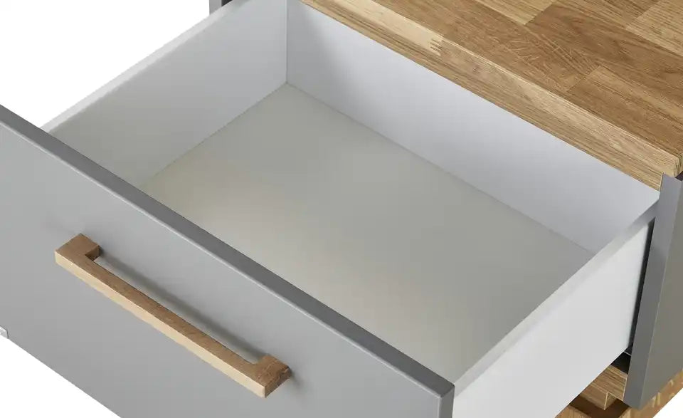 PAIDI Nachtkommode Sten Detailansicht Fuß – Eiche Massivholz, Höhe 11 cm – PAIDI