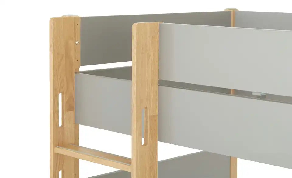 PAIDI Etagenbett Sten Nahaufnahme Material – Spanplatte melaminbeschichtet, Weiß-Eiche – PAIDI