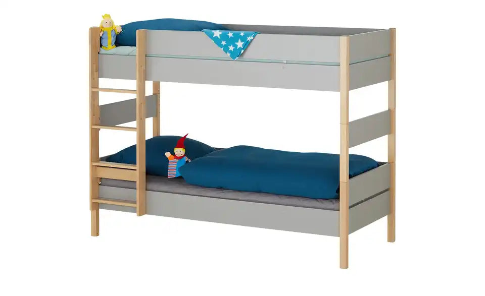 PAIDI Etagenbett Sten Gesamtansicht – Weiß-Eiche, 90x200 cm Liegefläche – PAIDI