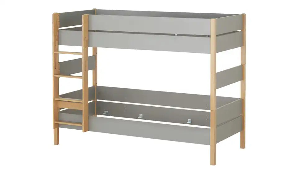 PAIDI Etagenbett Sten Schraegansicht – Anthrazit-Eiche, skandinavischer Stil – PAIDI