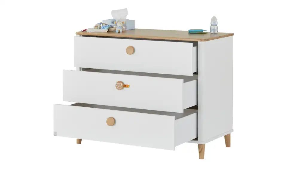 PAIDI Kommode Lotte & Fynn Detailansicht Griff – Steiff Teddy Applikation – PAIDI