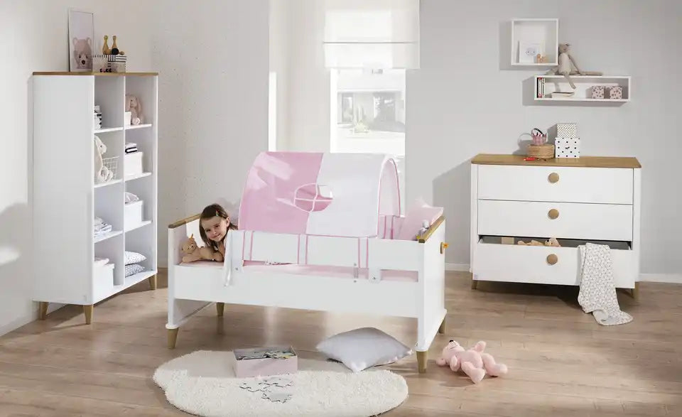 PAIDI Kommode Lotte & Fynn Gesamtansicht – WeißEiche, 3 Schubkästen – PAIDI