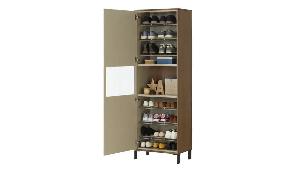 medium Schuhschrank Genta von vorne – 6 Schuhroste, Platz für 18 Paar, Drehtür – medium