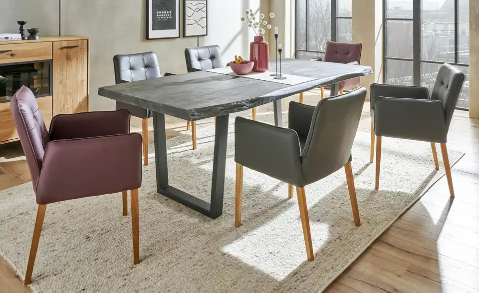 Dine + Mine Kufentisch SigNature One Seitenansicht – Kufengestell trapezförmig, Metall – Dine + Mine