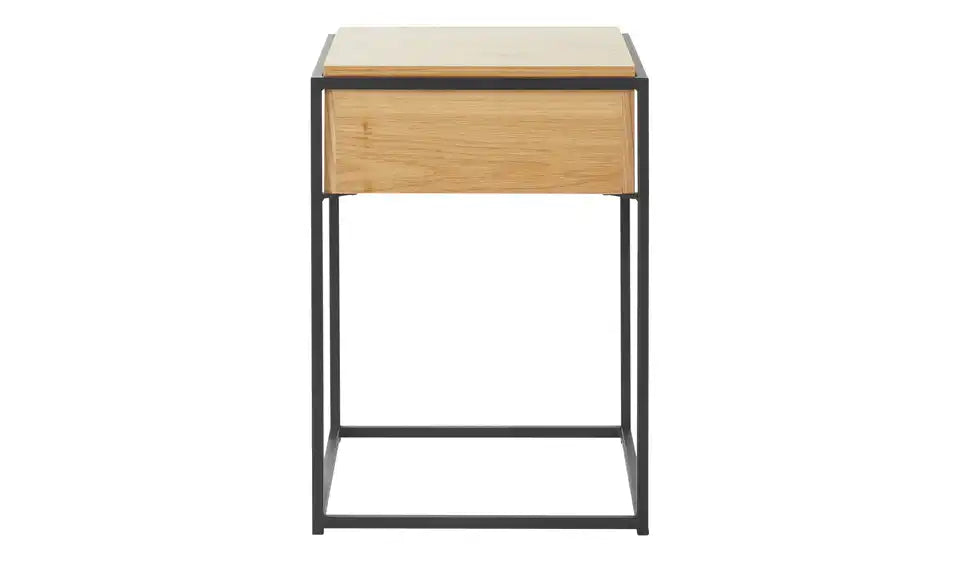 Jette Home Nachttisch Trust im Raum – Schlafzimmer Nachttisch Eiche Schwarz, 60 cm hoch – Jette Home