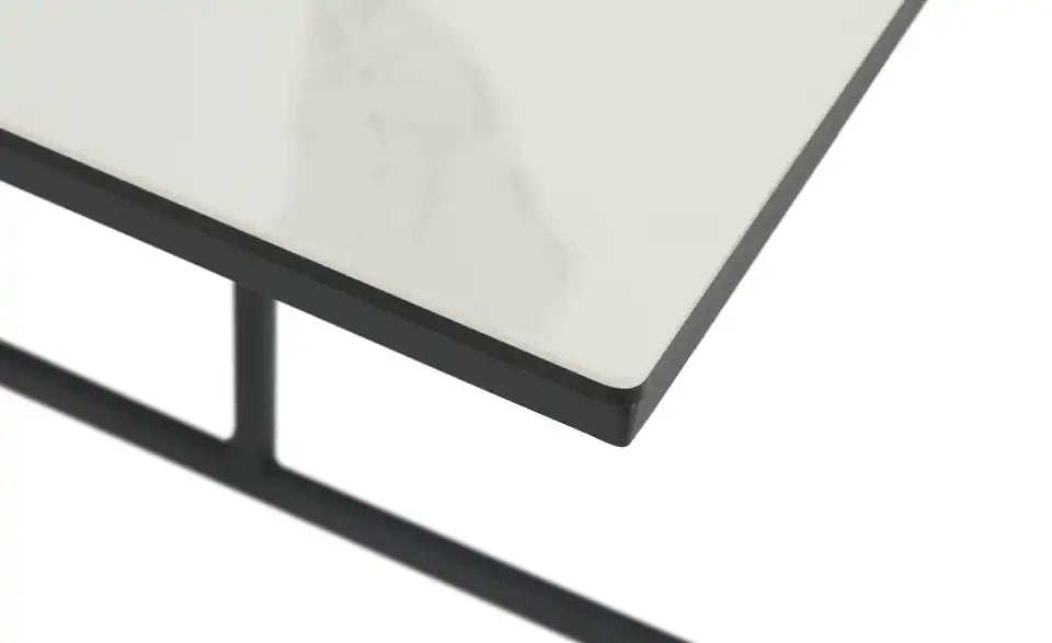 Jette Home Beistelltisch Partner III Detailansicht – Keramik 3mm auf Glas 6mm, weiß – Jette Home