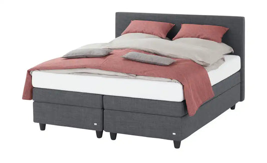 RUF Boxspringbett Verena Gesamtansicht – Dunkelgrau, 160x200 cm, Boxspringbett – RUF