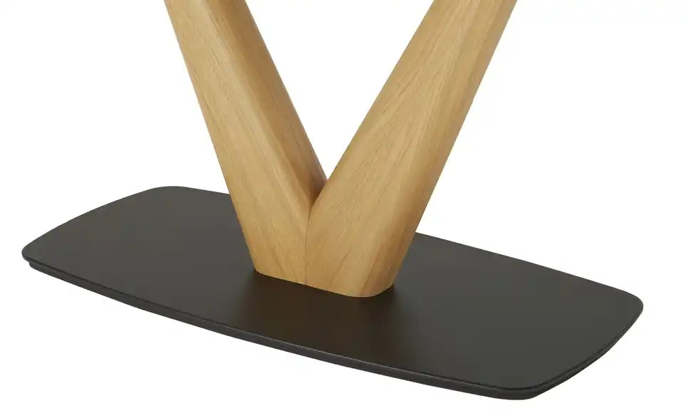 KOINOR Säulentisch massiv Dining System 3 Detailansicht Gestell – V-Säule Schwarzmatt, Holzwerkstoff – KOINOR