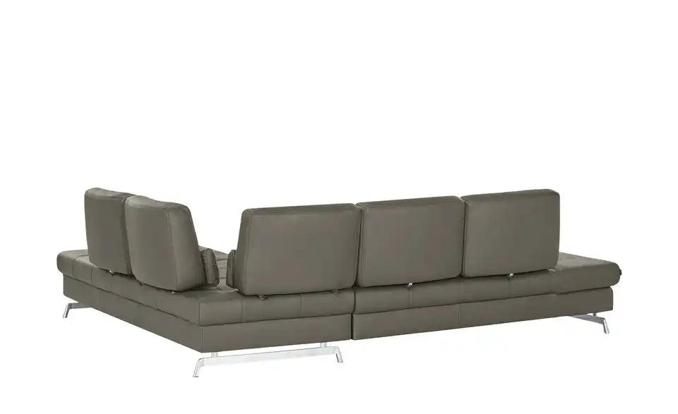 JOOP! Ecksofa Leder Loft 8108 Detailansicht Naht – hochwertiges Leder Steingrau – JOOP!