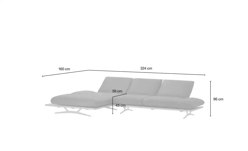 KOINOR Ecksofa Marilyn Detailansicht Arm – Schiebe- und Drehfunktion Mikrofaser – KOINOR