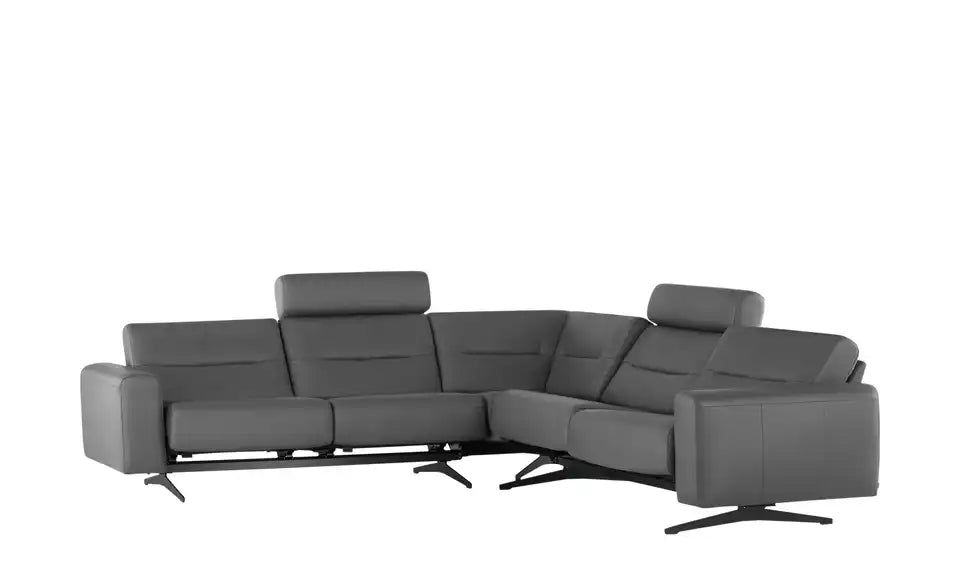 Stressless Ecksofa Stella Detailansicht Armlehne – Breite 23 cm, Leder Steingrau – Stressless