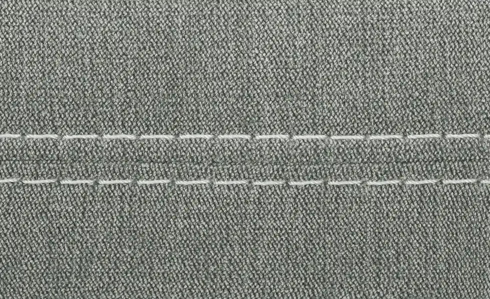 Musterring Ecksofa Lucia Seitenansicht – Webstoff 100% Polyester, schwarze Gleiter – Musterring
