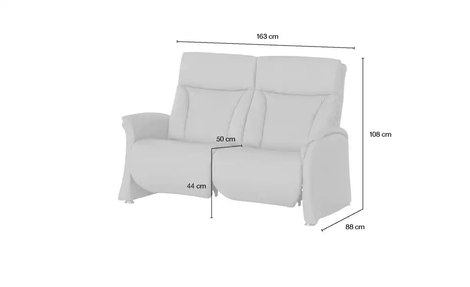 himolla Einzelsofa 4011 Schraegansicht hinten – Leder Rauchblau, 163×88 cm Maße – himolla