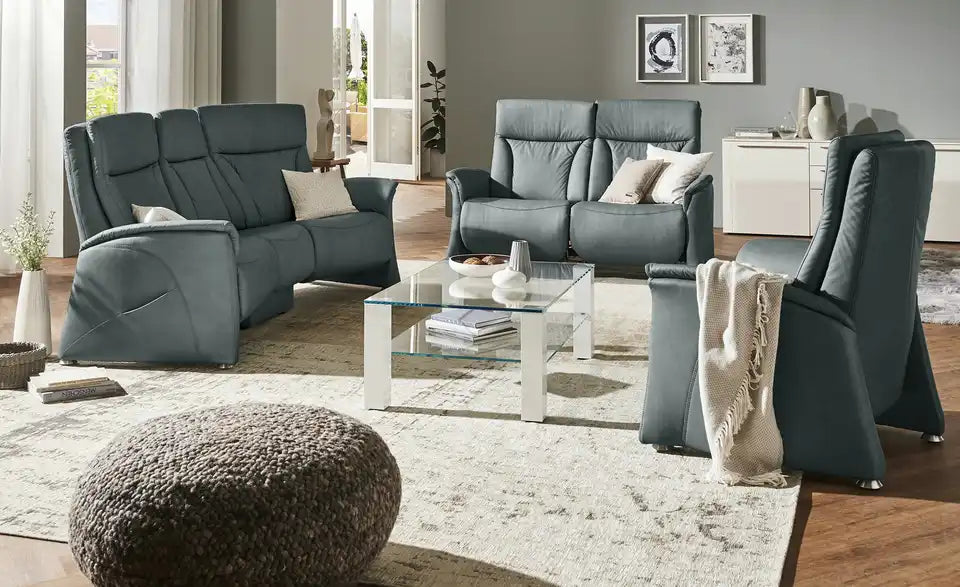 himolla Einzelsofa 4011 Gesamtansicht – Leder Rauchblau, 163 cm breit – himolla