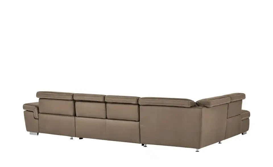Wohnlandschaft Amanda Nahaufnahme Bezug – Mikrofaser 100% Polyester, Braun – Lounge Collection