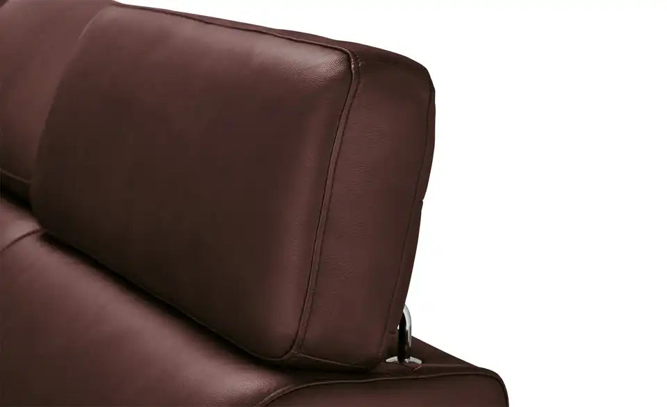 Max Schelling Ecksofa Vita Schrägansicht links – Rotbraun Leder, Höhe 93 cm – Max Schelling
